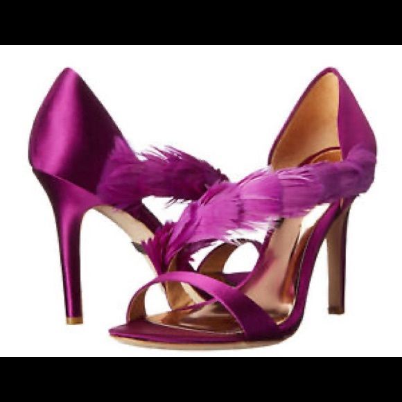 Badgley Mischka Purple Embellished Heels - Picture 1 of 6